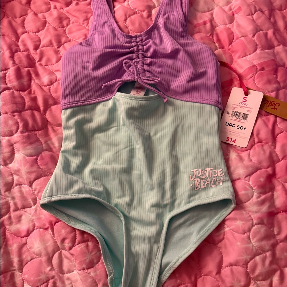 🚫SOLD🚫Justice Purple and Mint Swimsuit